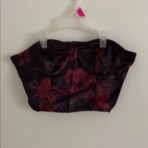 2/$10 Floral Satin Bustier Top